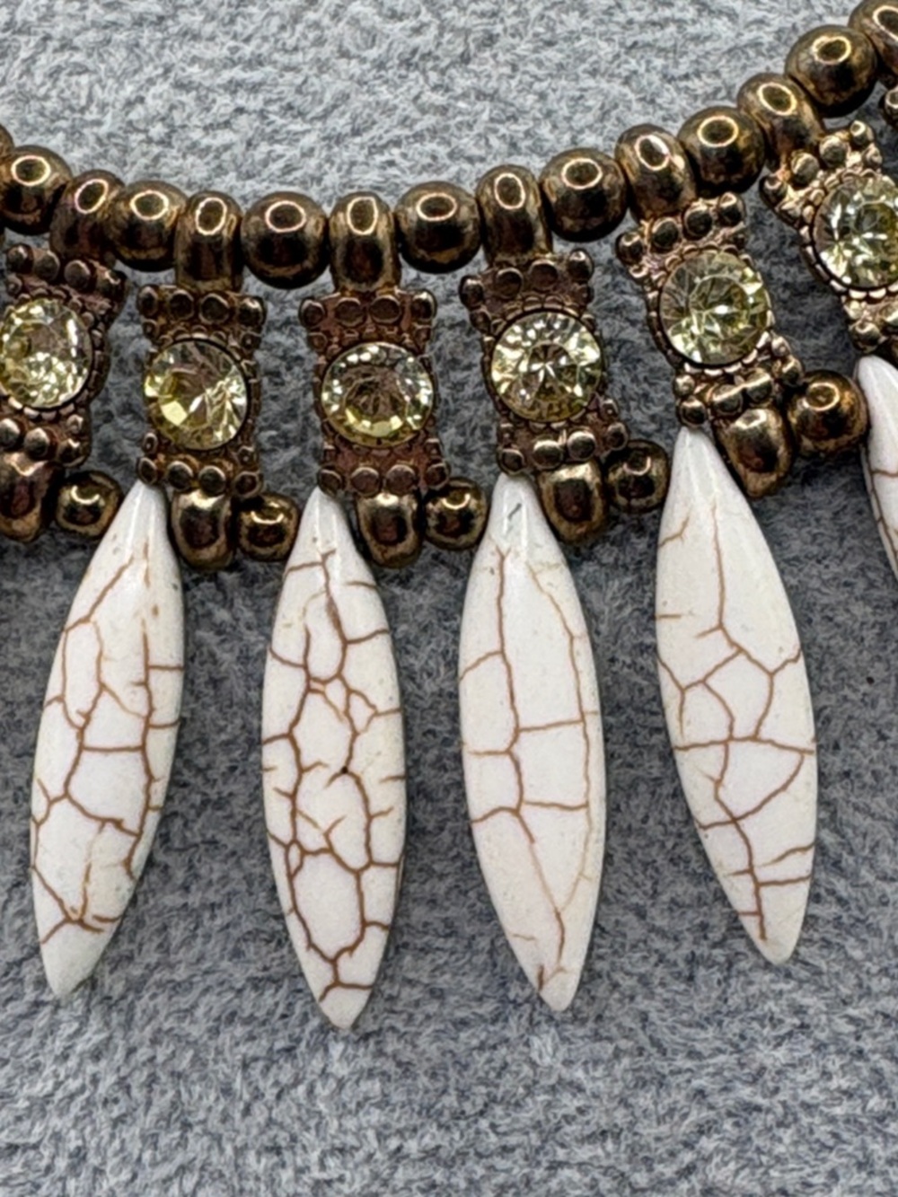 Cleopatra Statement Necklace White Choker 14-18”